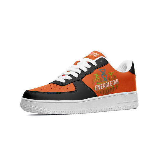 Unisex Energeetah Power Low Top Leather Sneakers - Orange
