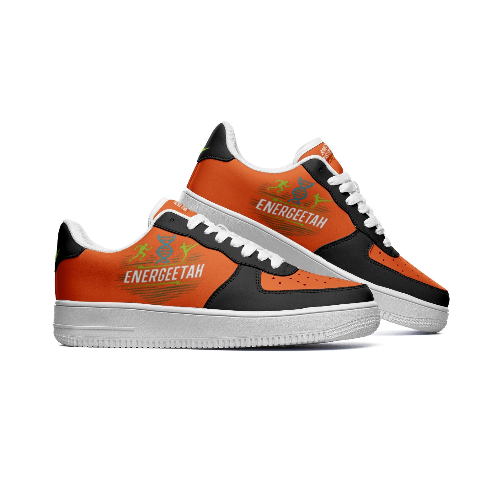 Unisex Energeetah Power Low Top Leather Sneakers - Orange