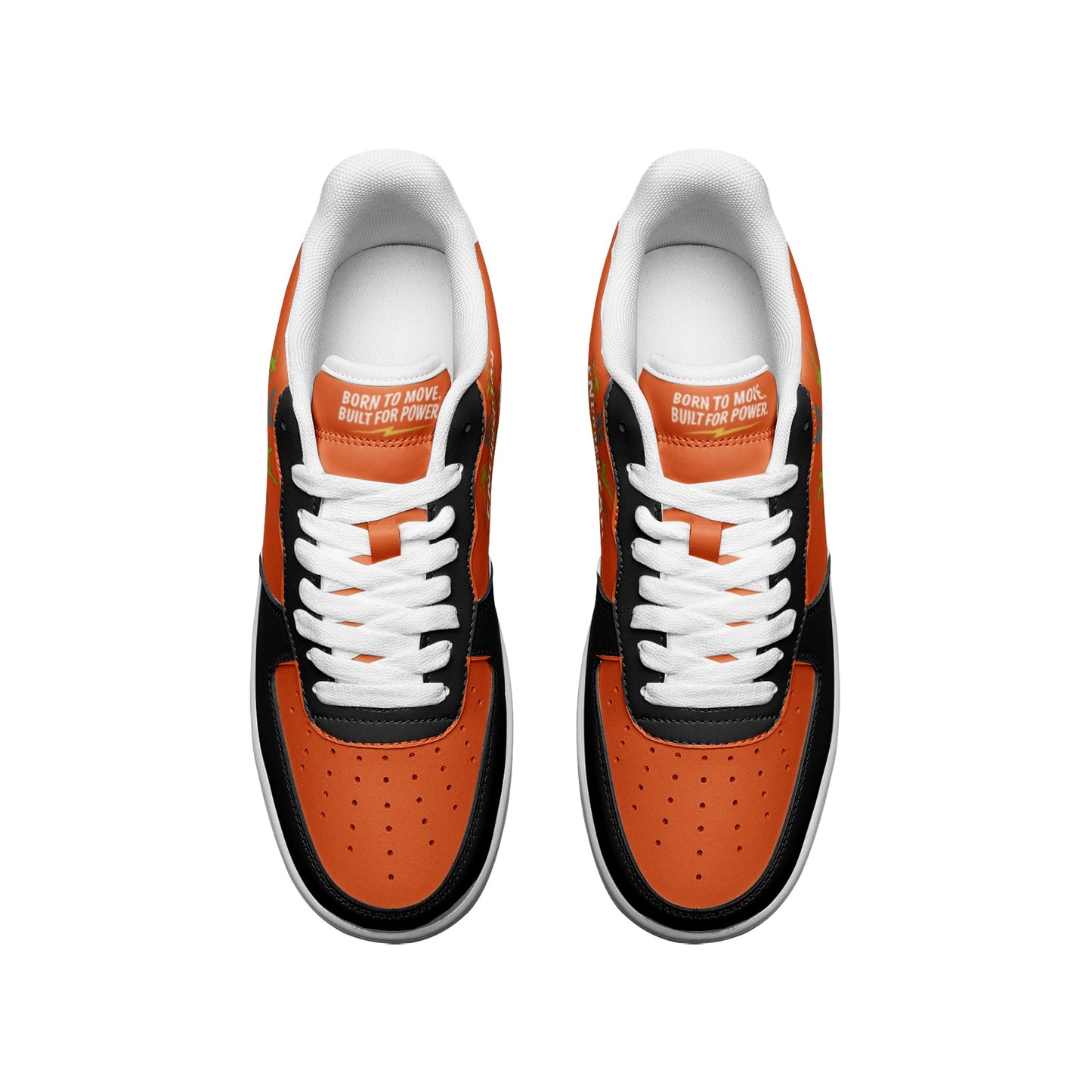 Unisex Energeetah Power Low Top Leather Sneakers - Orange