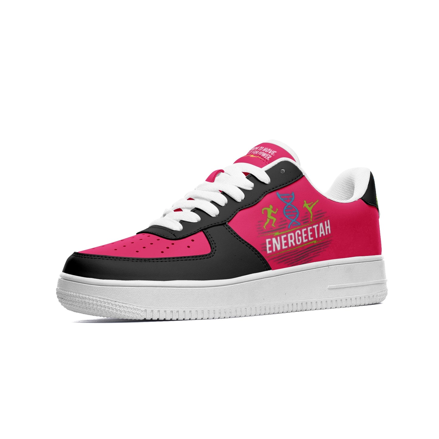 Unisex Energeetah Power low Top Leather Sneakers- Red
