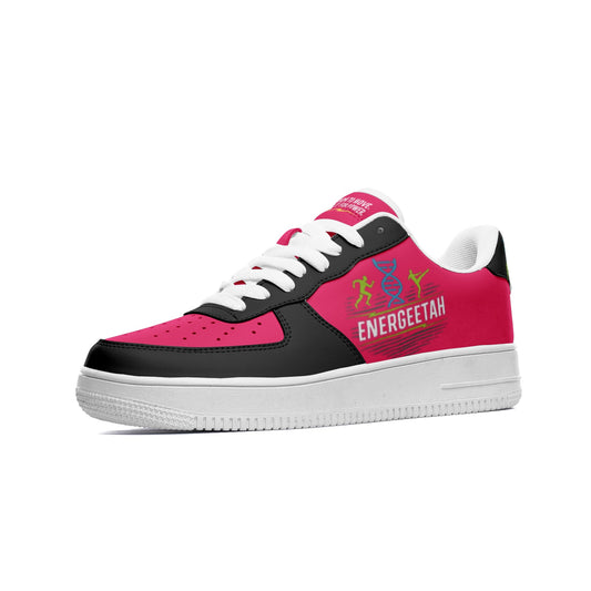 Unisex Energeetah Power low Top Leather Sneakers- Red