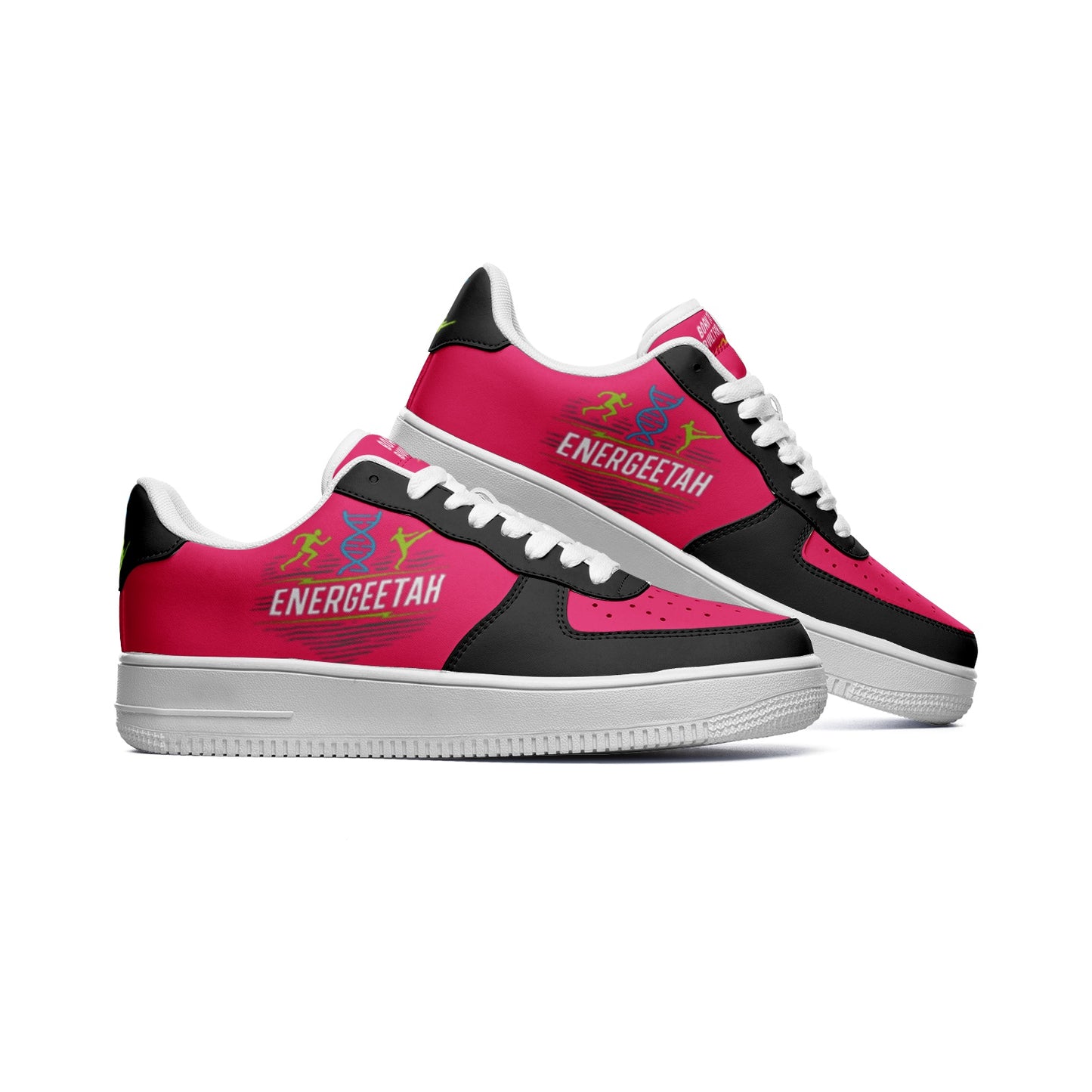 Unisex Energeetah Power low Top Leather Sneakers- Red