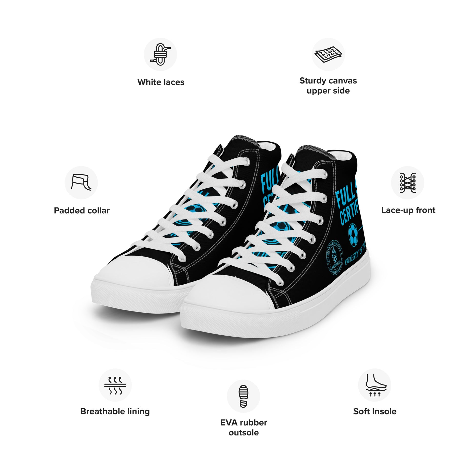 Full 90 certified high top shoes for men