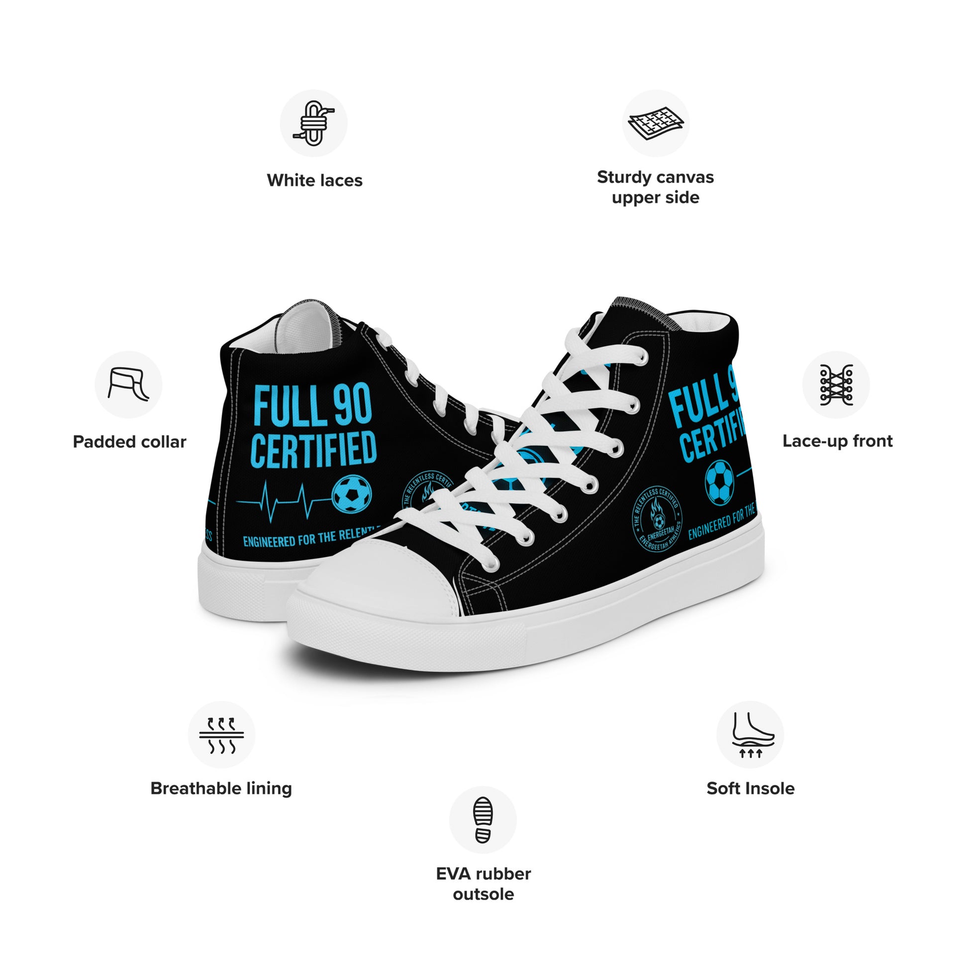 Full 90 certified high top shoes for women